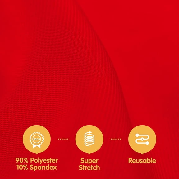 6 Pack Red Fitted Spandex Table Covers - 6ft Stretch Tablecloths for 6 Foot Rectangle Folding Cloths Rectangular Bulk Linen Fabric Elastic for Wedding Reception Banquet Birthday Party