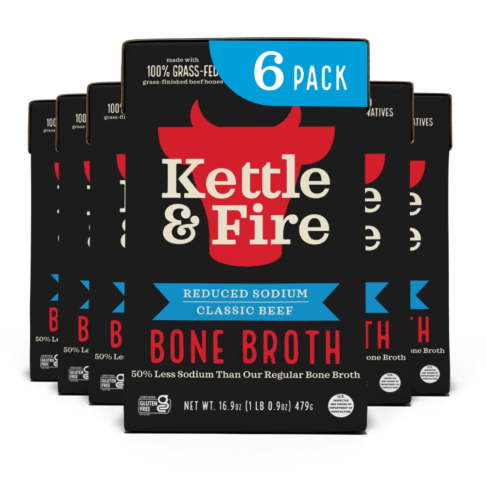 6 Pack Reduced Sodium Beef Bone Broth