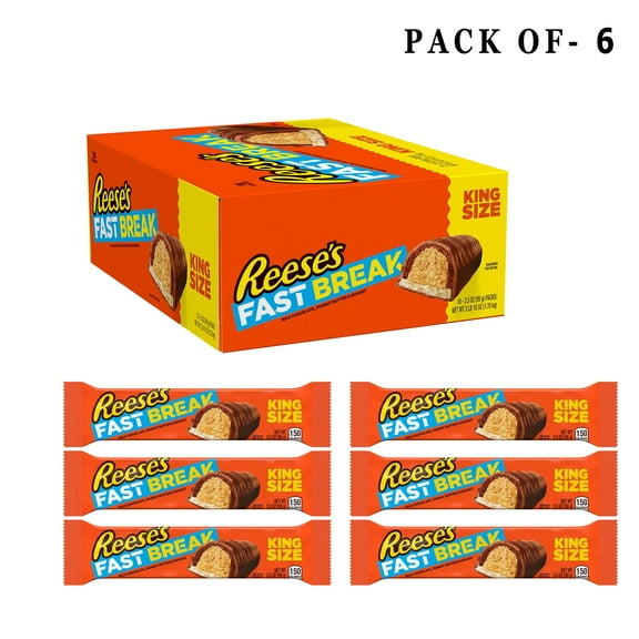 6 Pack Reese's Fast Break King Size Snack Bar | 3.5 Oz Per Bar | Buy From GOLDENROW