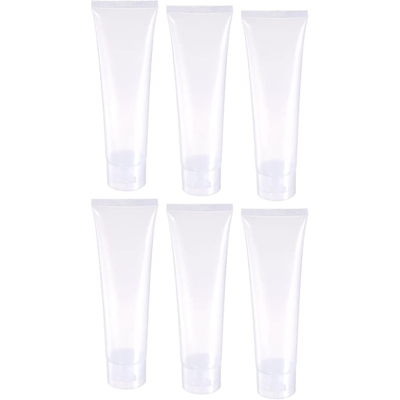 6 Pack Refillable Travel Bottles - Shampoo Conditioner Empty Cosmetic Tubes with Flip Lid Apply to Household (100ml, Clear)