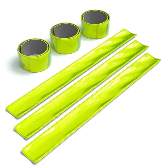 6-Pack Reflective Slap Bands, Reflector Band Snap Bracelet Armbands High Visibility Safety Reflectors Wrist Strap Strips for Night Jogging Cycling Running