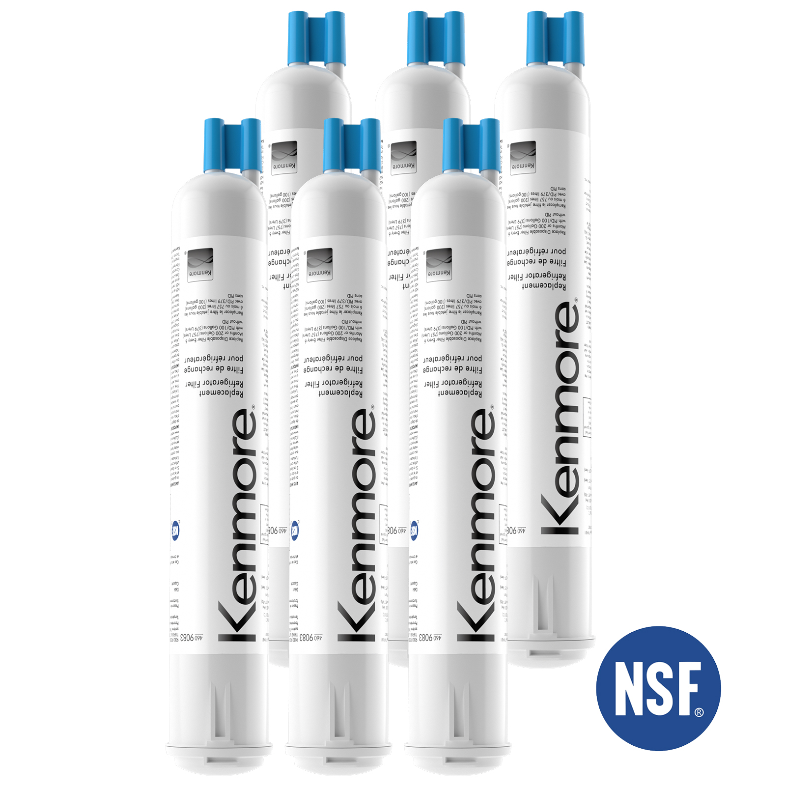 6 Pack Refrigerator Water Filter 9083 Water Filter Replacement Cartridge Compatible with Kenmore