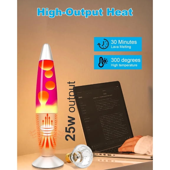 6-Pack Replacement Bulbs for Lava and Glitter Lamps - 25W R39 E17 Reflector Bulbs, Dimmable, Soft Warm White Glow, Long Life, High Temp Resistance