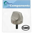 thumbnail image 1 of 6 Pack Replacement Control Knob Assembly WB03K10265 Stainless Steel for General Electric CGS980SEM3SS Range, 1 of 5