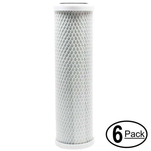 6-Pack Replacement for Culligan HF-360 Activated Carbon Block Filter - Universal 10 inch Filter for Culligan HF-360 Whole House Sediment Filter Clear Housing - Denali Pure Brand