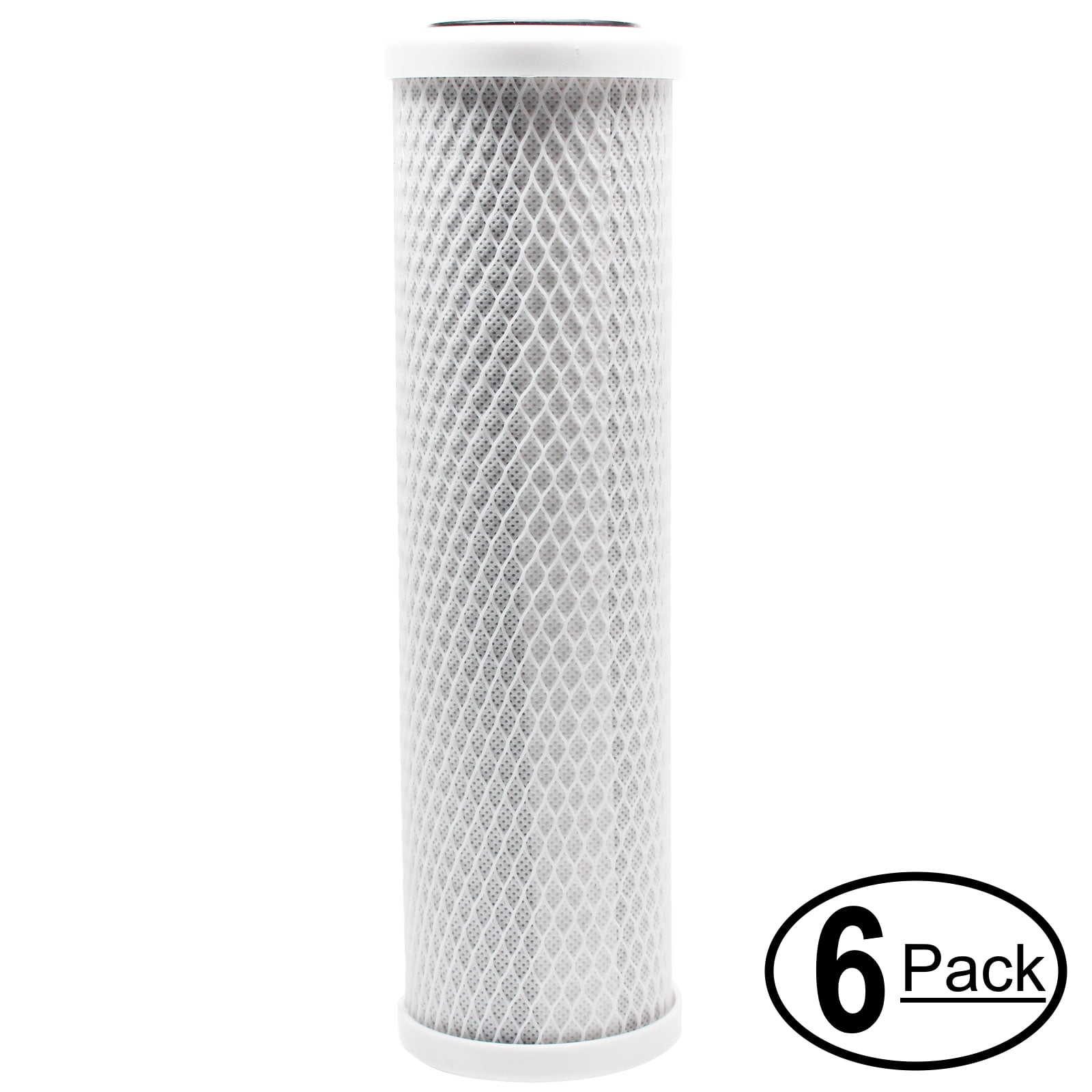 6-Pack Replacement for H2O Distributors ADWU-S Activated Carbon Block Filter - Universal 10 inch Filter for H2O Distributors Flowmatic ADWU-S Single Housing Under Sink Water Filter - Denali Pure Brand