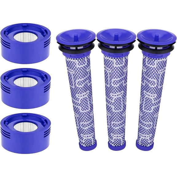 6 Pack Replacement Kit Pre & Post Motor HEPA Filters for Dyson V7 V8 SV10 SV11 Absolute Animal Motorhead Vacuum Cleaner Part # 965661-01 & 967478-01