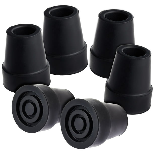 6 Pack Replacement Rubber Cane Tips for Canes, Walking Sticks 