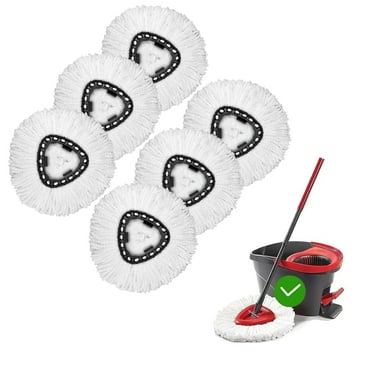 [6 Pack]Spin Mop Replace Head, EasyWrin Spin Mop Head Refill, Universal Microfiber Replacement Mop Heads, Machine Washable, Deep Cleaning and Easy-to-Replace(White)