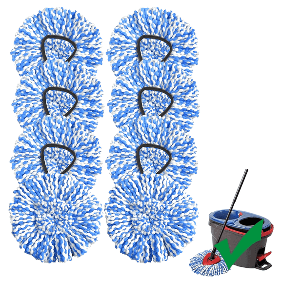[8 Pack]Spin Mop Replace Head, Spin Mop Head Refill, Universal Microfiber Replacement Mop Heads, Machine Washable, Deep Cleaning and Easy-to-Replace