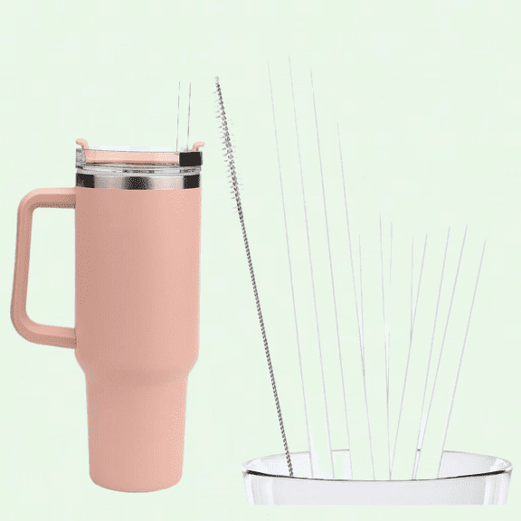6 Pack Replacement Straws for Stanley 40oz Tumbler, Clear Reusable Straws with Cleaning Brush