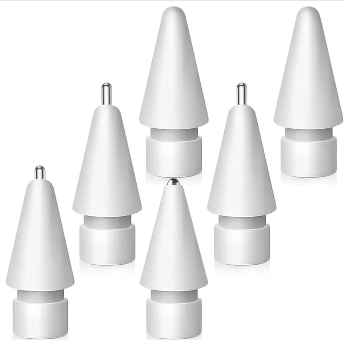 6 Pack Replacement Stylus Tips, Wear-Resistant Metal Nibs Compatible with Touchscreen Pens and Tablets