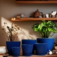 thumbnail image 1 of 6 Pack Resin Planters(3.5‑7.5in), Modern Stackable, Weather & Fade Resistant, Vibrant Indoor Home Decor, 1 of 15