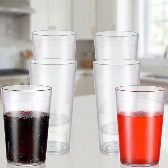 BlinkL Cocktail & Party Shatterproof Disposable Plastic Cups, 1 oz, Clear, 6 Count