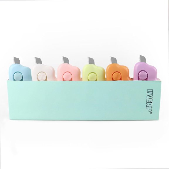 6 Pack Retractable Box Cutters, Cute Opener- Cloud Mini Utility Knife Kawaii, Convenient and Handy Cutting Solution