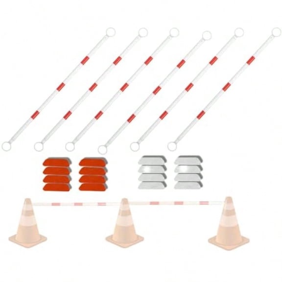 6 Pack Retractable Traffic Cone Bar Expandable Safety Cone Bars Cones NOT Included 4.2 To 7.2ft Expandable Traffic Cone Bar For Road Parking Construction Lightweight Durable
