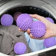 thumbnail image 1 of 6 Pack Reusable Laundry Dryer Balls Fabric Softener Alternative for Reducing Wrinkles Static Cling Drying Aid(Purple), 1 of 6