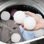 6-Pack Reusable Laundry Dryer Balls - Fabric Softener, Wrinkle Reducer & Anti-Static | Eco-Friendly Washing/Drying Aid for Soft Clothes | White
