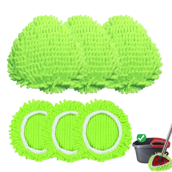 6 Pack Reusable Microfiber Mop Pads Triangle Mop,Elastic Mop Head Replacement for Deep Clean,Machine Washable Mop Refills