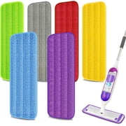 6-Pack Reusable Microfiber Mop Pads for PowerMop   Machine Washable Wet Mop Refills for Hardwood Floors   Fits 13 15  Spray Mops