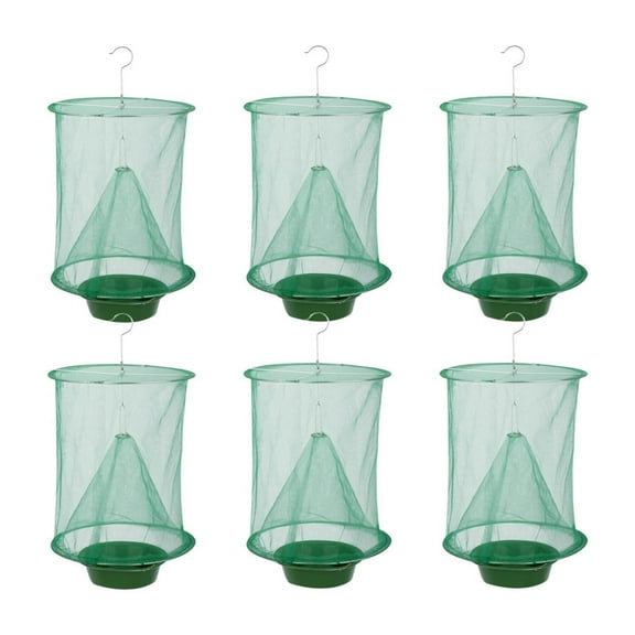 6 Pack Reusable Ranch Fly Traps Outdoor Hanging,Farm Horse Stable Fly Trap for Orchard,Barn,Garden