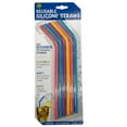 thumbnail image 1 of 6 Pack Reusable Silicone Bend Straws on Clip Strip, 1 of 1