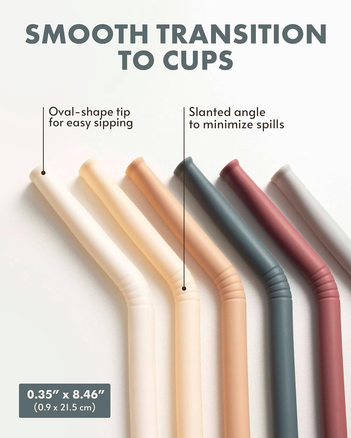 6-Pack Reusable Silicone Bendy Drinking Straws with Cleaning Brush ...