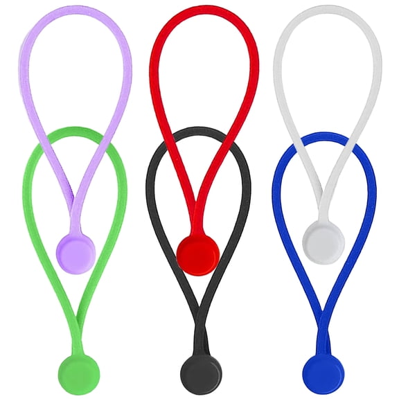 6 Pack Reusable Silicone Magnetic Cable Twist Ties for Home/Office Cable Organizer