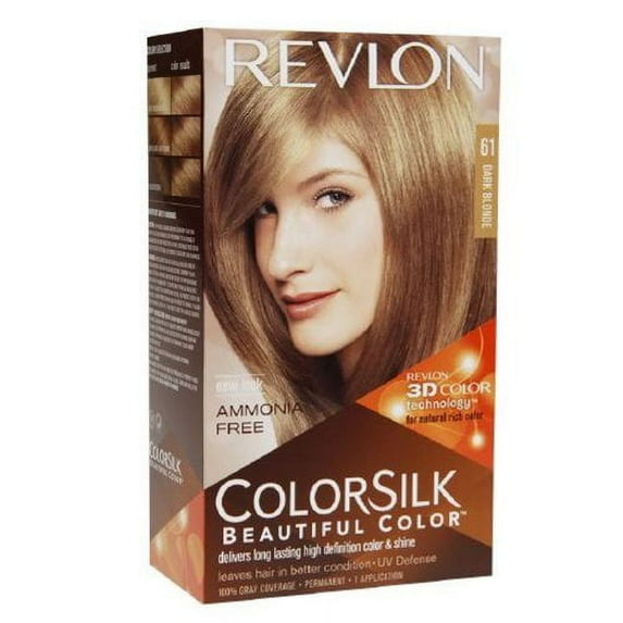 6 Pack Revlon ColorSilk Beautiful Permanent Hair Color (61) Dark Blonde