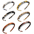 thumbnail image 1 of 6 Pack Ribbon Wrapped Metal Headbands with Teeth Comb Hair Hoop Hairband for Women Girls, 1 of 5