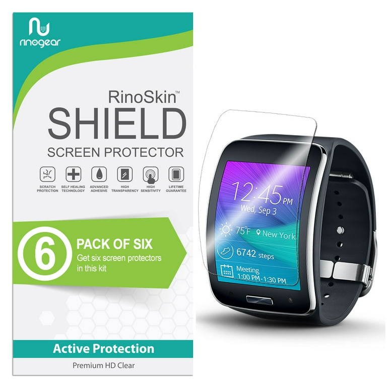 6 Pack RinoGear Samsung Gear S Screen Protector Case Friendly