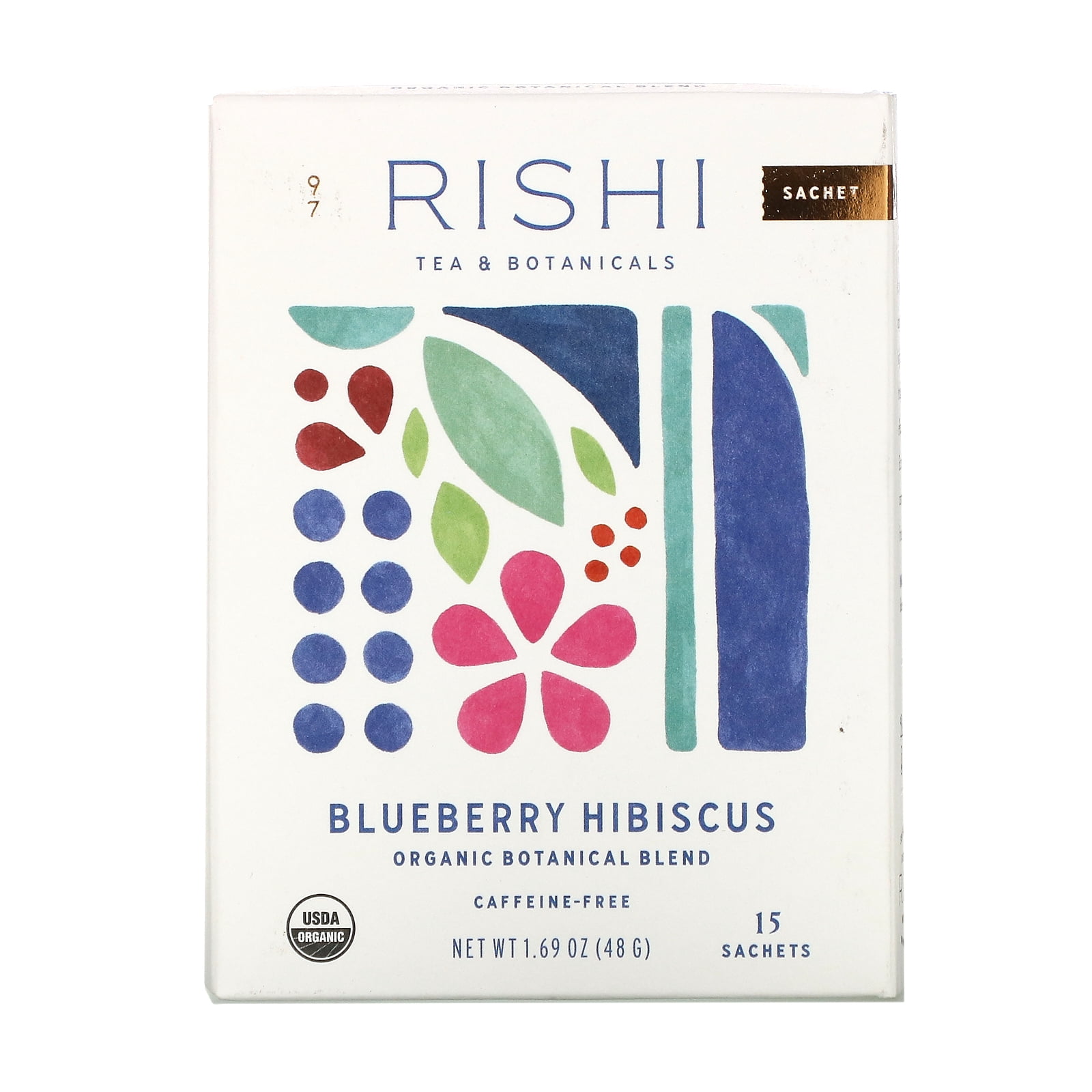 (6 Pack)Rishi Organic Tea - Blueberry Hibiscus, 15 Bags