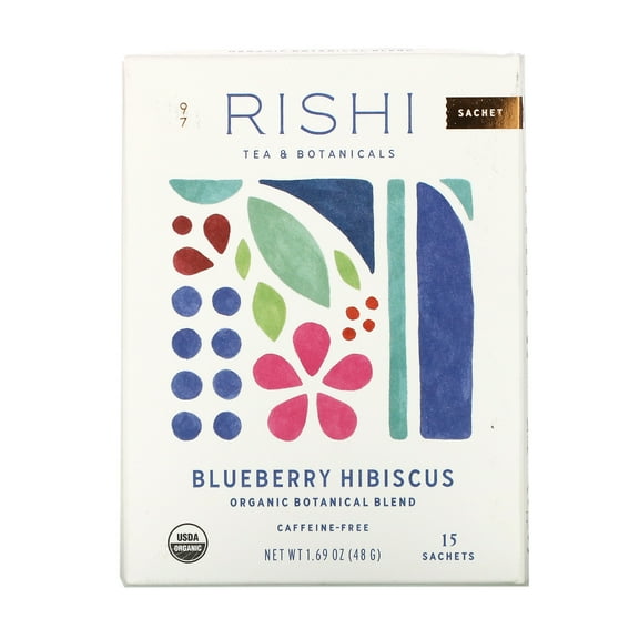 (6 Pack)Rishi Organic Tea - Blueberry Hibiscus, 15 Bags
