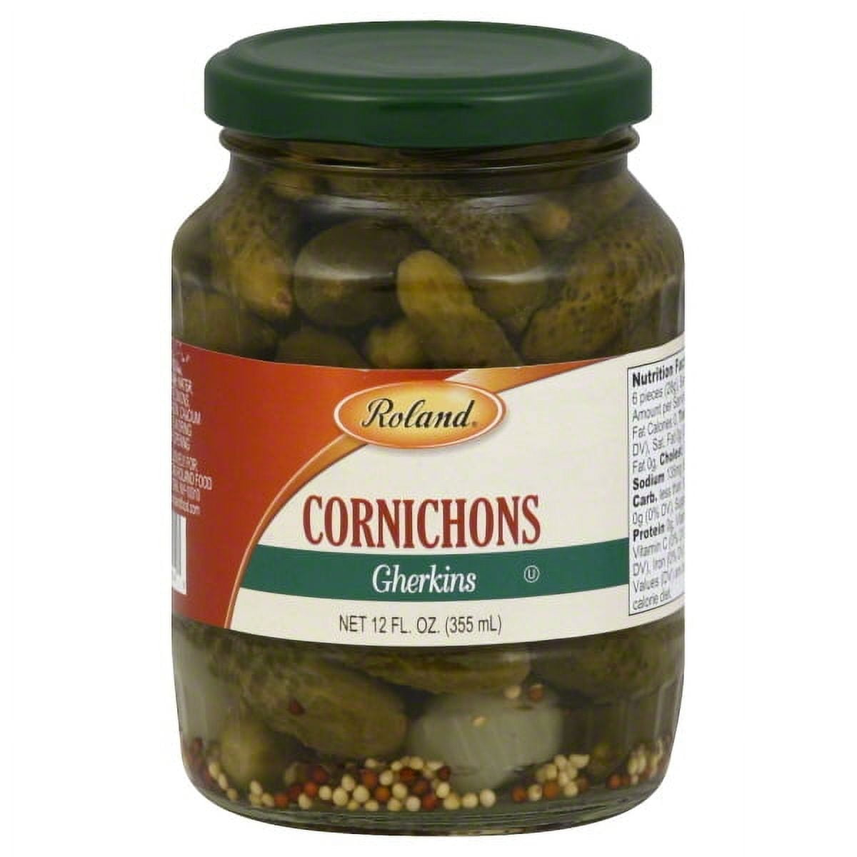 (6 Pack)Roland Extra Fine Cornichons Gherkins, 12 oz.