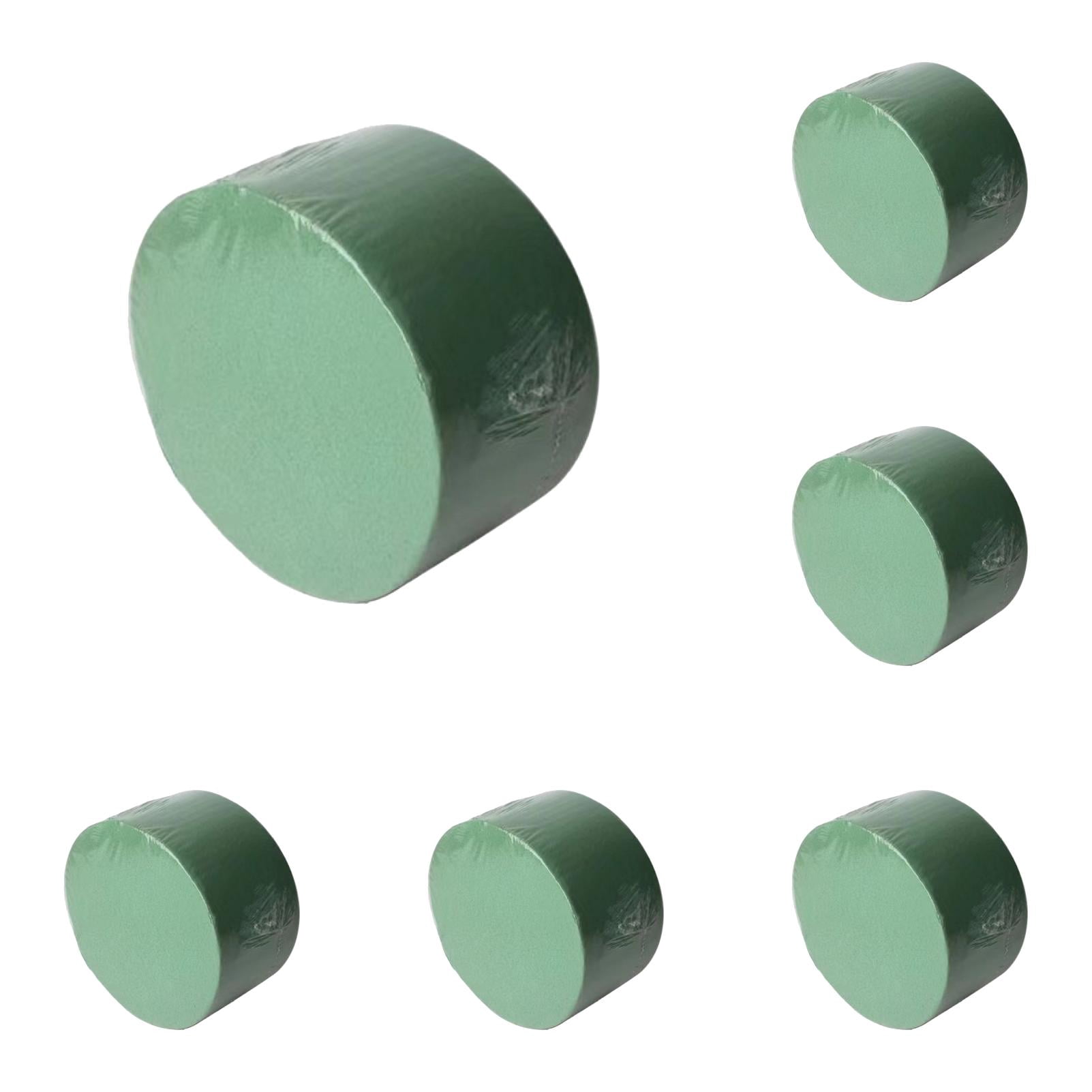 6 Pack Round Floral Foam for Flower Arrangements, Green Wet and Dry Flower Foam Blocks for Fresh and Artificial Flowers, Florist Supplies for Wedding Party and Home Decor