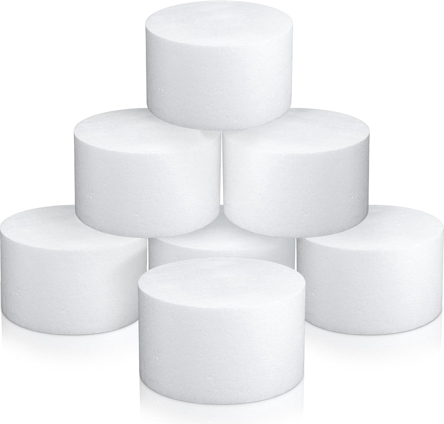 6 Pack Round Foam Cake Dummy Tall Fake Wedding Cake for Decorating ...