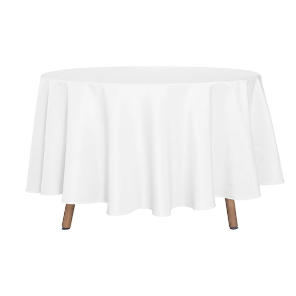 6 Pack Round Tablecloth 90 Inch White Stain Resistant Wrinkle Free Washable Polyester Table Cover for Dining Buffet and Camping