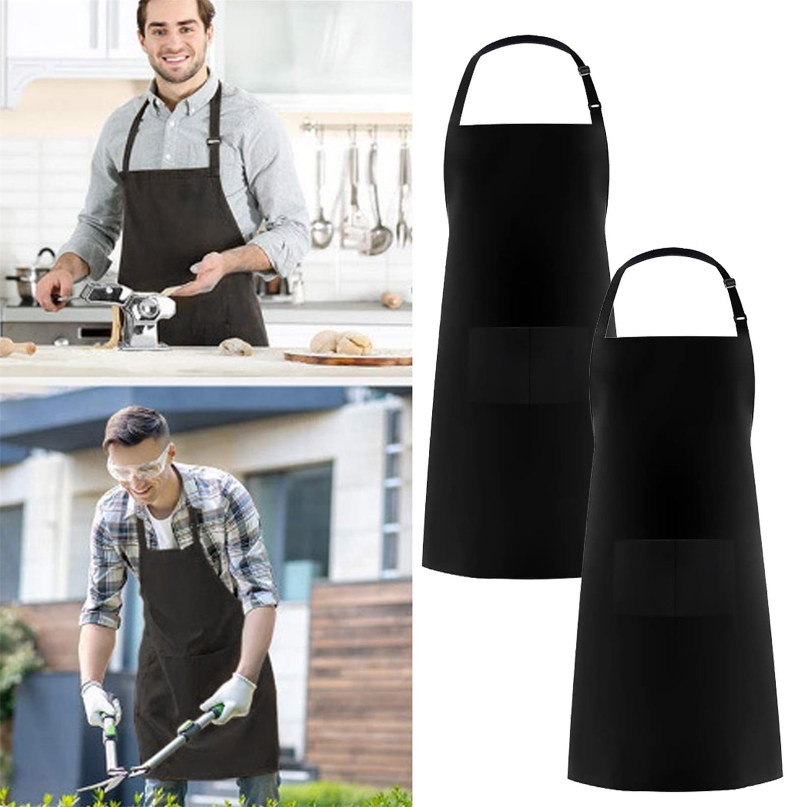 6 Pack Rubber Vinyl Apron With Adjustable Length Neck Strap Apron Keeps You Clean And Dry When Dishwashing/ 6Pc Apron