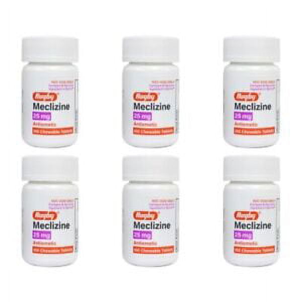 6 Pack Rugby Travel Sickness 25mg Chewables Tablets 100 Count