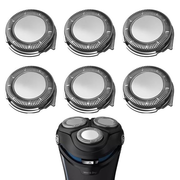 6-Pack SH30/52 Replacement Heads for Philips Shaver 1000,2000,3000 and 5000 Series,Powerful Performance, Self-Sharpening
