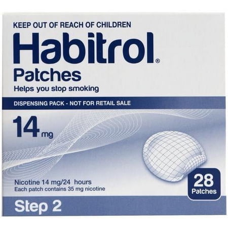 6 Pack - STEP 2 Habitrol Transdermal Nicotine Patch 168 Count, 14mg Stop Smoking Aid