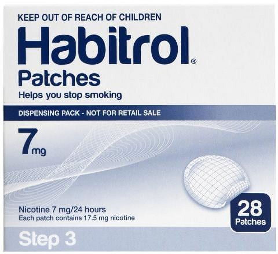 6 Pack - STEP 3 Habitrol Transdermal Nicotine Patch 168 Count, 7mg Stop Smoking Aid