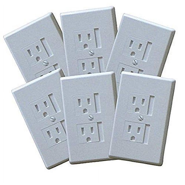 6Pack Safety Innovations Selfclosing (1Screw) Standard Outlet Covers