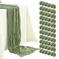 thumbnail image 1 of 6 Pack Sage Green Cheesecloth Table Runners 10ft Wide Gauze Boho for Bridal Shower Wedding Table Decorations, 1 of 7