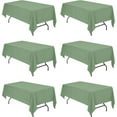 thumbnail image 1 of 6 Pack Sage Green Tablecloths for 6 Foot Rectangle Tables 60 x 102 Inch - 6ft Rectangular Bulk Linen Polyester Fabric Washable Long for Wedding Reception Banquet Party Buffet Birthday, 1 of 6