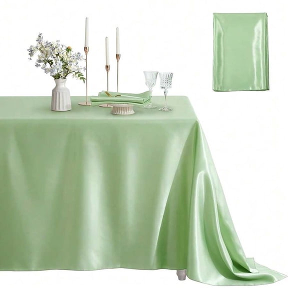 6 Pack Sagegreen Square Satin Table Cover, Silky Soft Dining Tablecloth For Wedding, Banquet, Indoor & Outdoor Use, 52x52 Inches