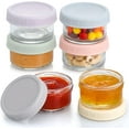 thumbnail image 1 of 6 Pack Salad Dressing Container To Go, 2.7 oz Glass Small Condiment with Lids, Dipping Sauce Cups Set, Leakproof Reusable for Lunch Box Work Trip., 1 of 7