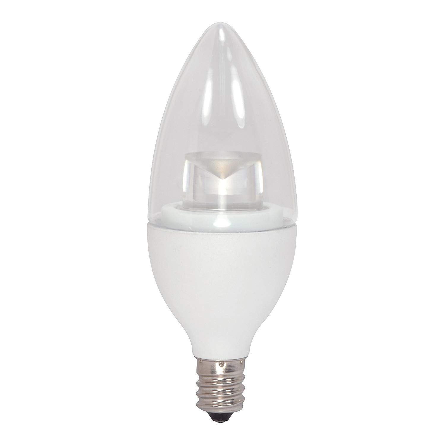6-Pack Satco S8952 4.5CTC/LED/3000K/E12/120V 4.5W 3000K B11 E12 Candelabra Base Dimmable Decorative LED Lamp