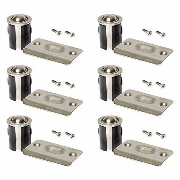(6 Pack) Satin Nickel Closet Door Drive-in Ball Catch with Strike Plate Quality