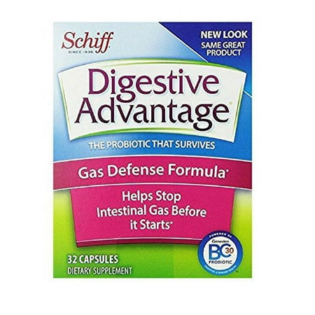 6 Pack - Schiff Digestive Advantage Gas Defense Formula 32 Capsules Each